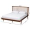 Baxton Studio Flint Mid-Century Modern Ash Walnut Finished Wood Queen Size Platform Bed 236-12782-ZORO - alternate 7